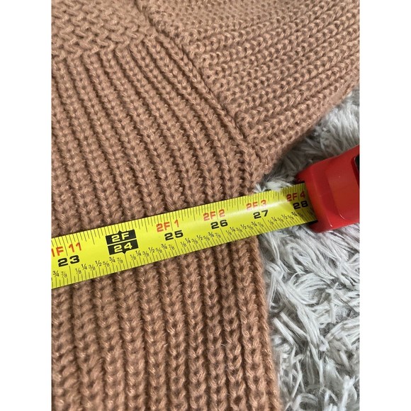 Kittenish Boho Tight Knit Sweatshirt Womens Medium Beige Pullover 1/4 Button - Picture 8 of 9